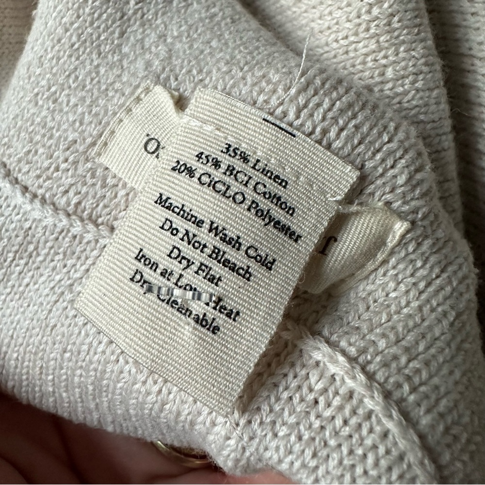 James Street Co Linen blend Knit skirt with drawstring, Oatmeal, NWT, Sz Medium - Picture 4 of 5